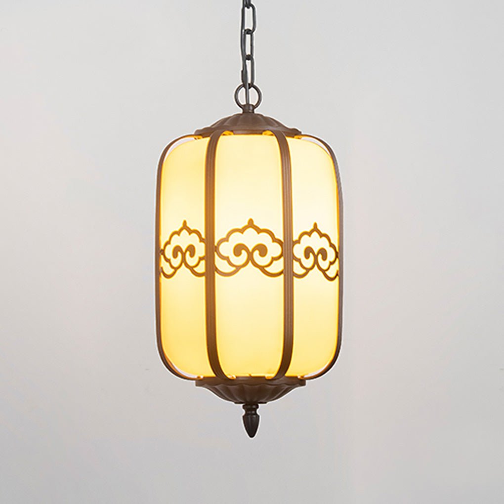 Waterproof Outdoor Chandelier with Artificial Marble Shade