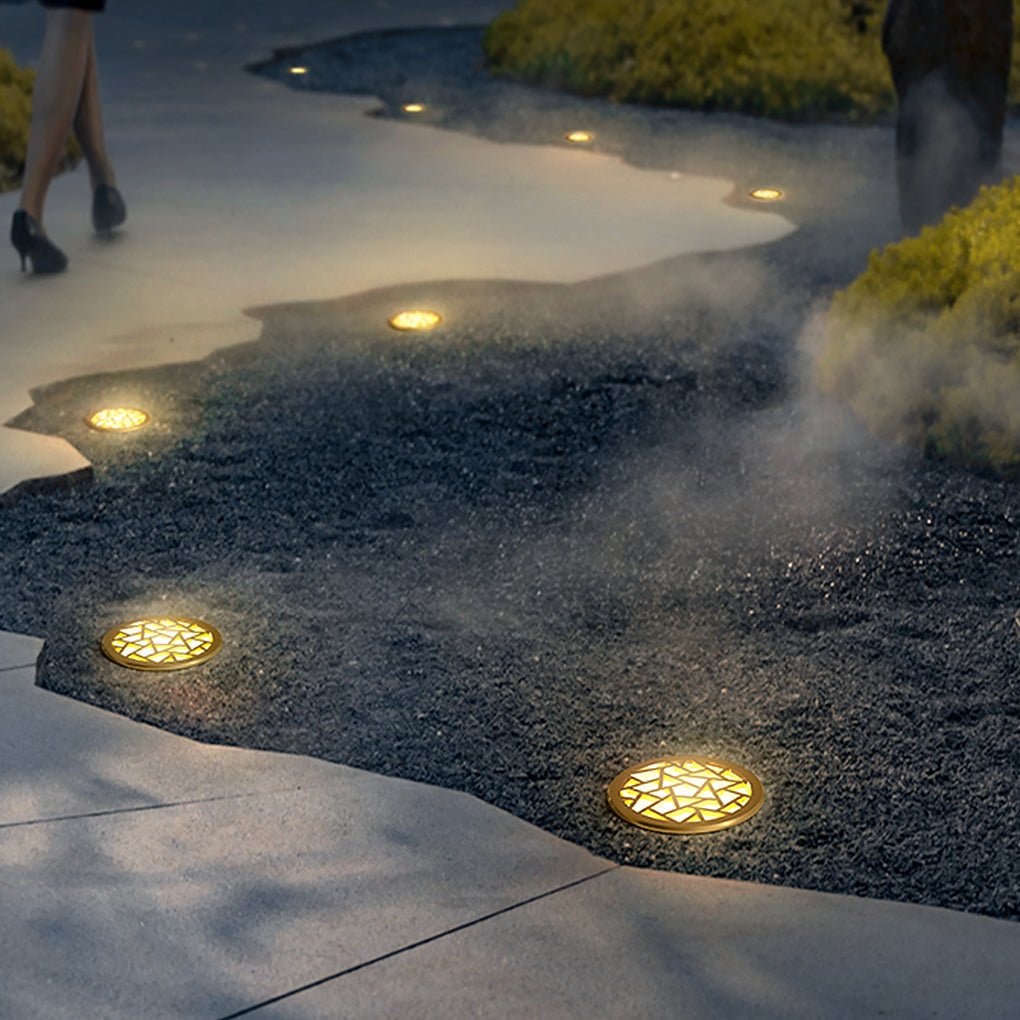 LED Embedded Garden Step Light – Brass Aluminum – Warm White