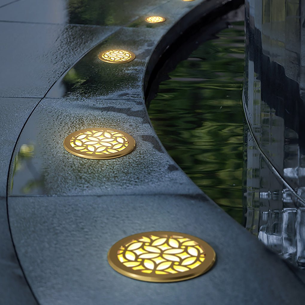 LED Embedded Garden Step Light – Brass Aluminum – Warm White
