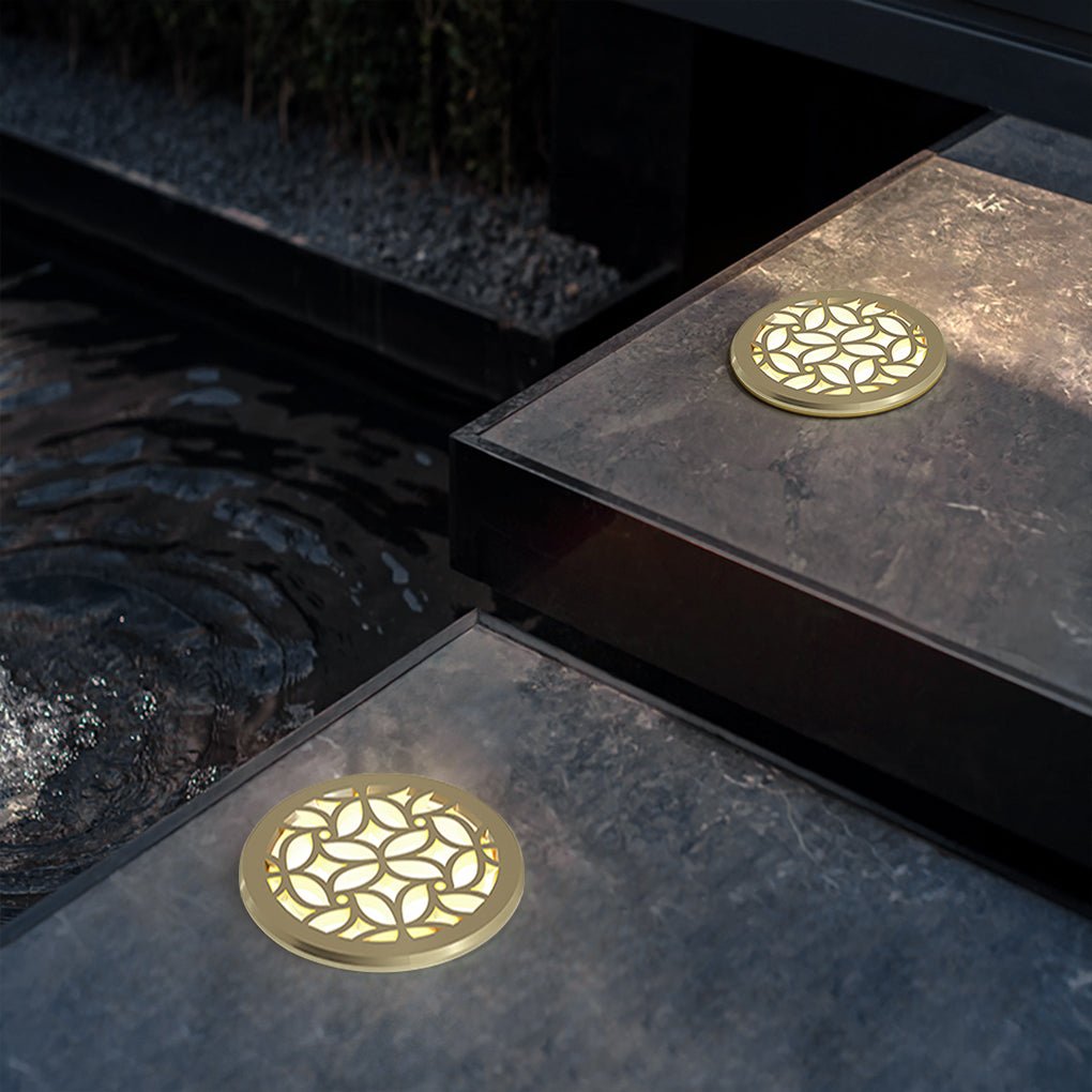 LED Embedded Garden Step Light – Brass Aluminum – Warm White