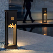 Artistic Cut Outdoor LED Landscape Light - Black Aluminum & Steel