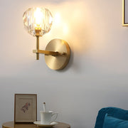 Crystal Ball Gold Wall Sconce Modern Plug-In Decorative Lighting