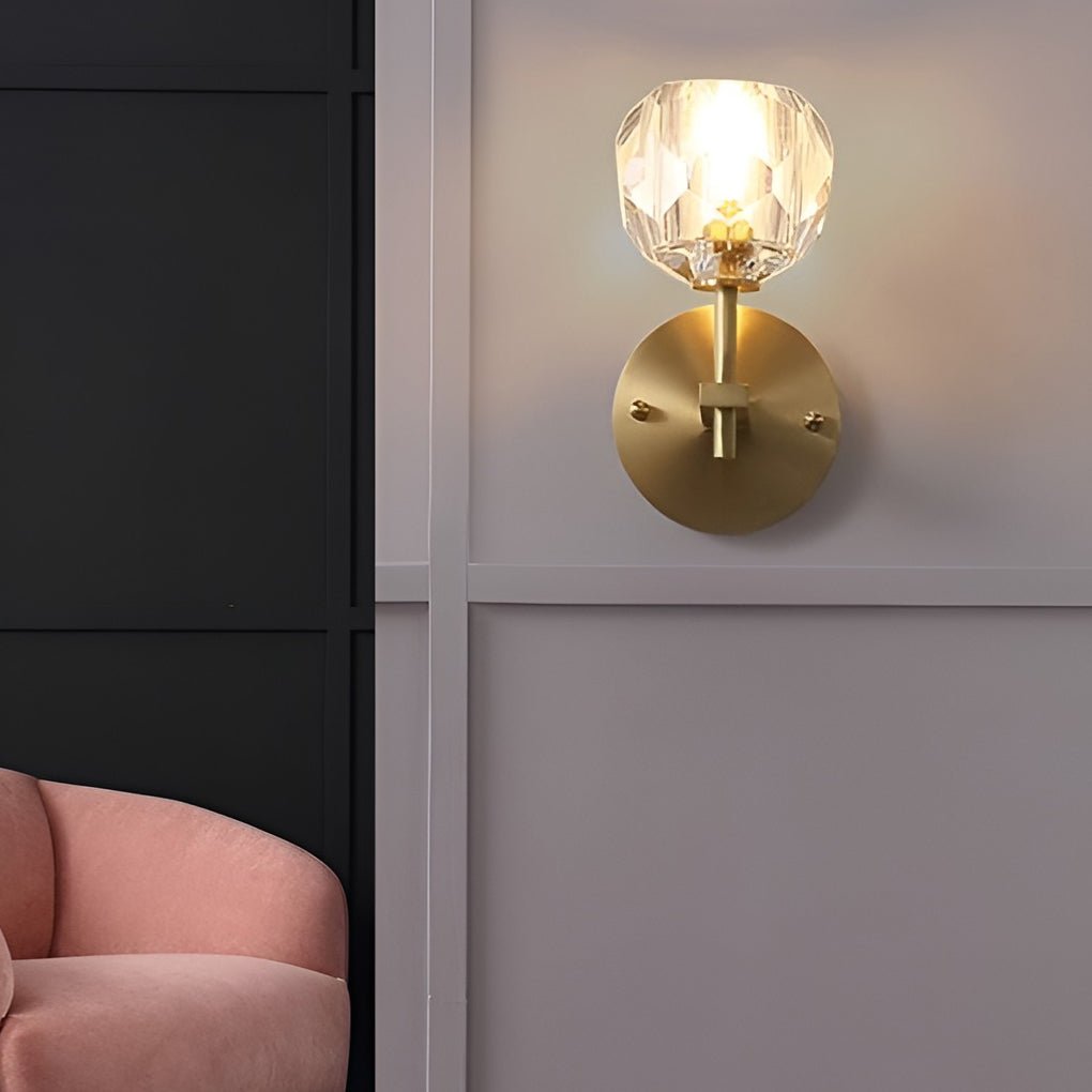 Crystal Ball Gold Wall Sconce Modern Plug-In Decorative Lighting