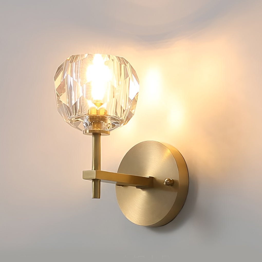 Crystal Ball Gold Wall Sconce Modern Plug-In Decorative Lighting
