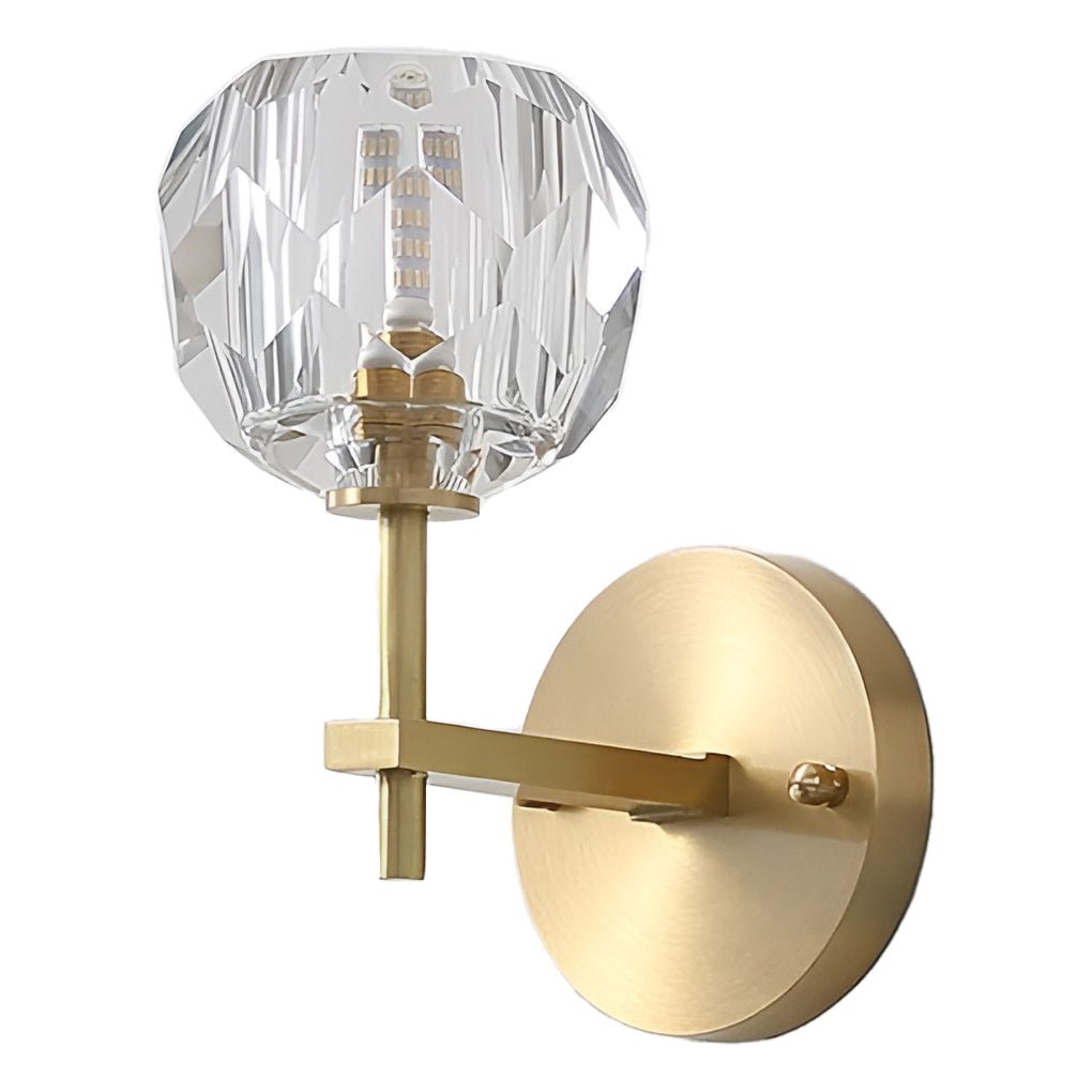 Crystal Ball Gold Wall Sconce Modern Plug-In Decorative Lighting
