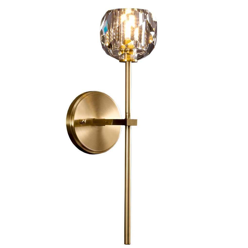 Crystal Ball Gold Wall Sconce Modern Plug-In Decorative Lighting