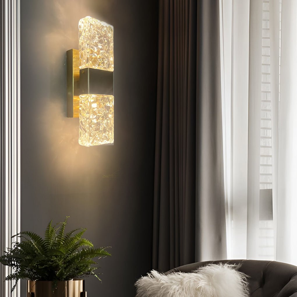 Crystal Up Down Wall Light LED Modern Electroplated Sconce