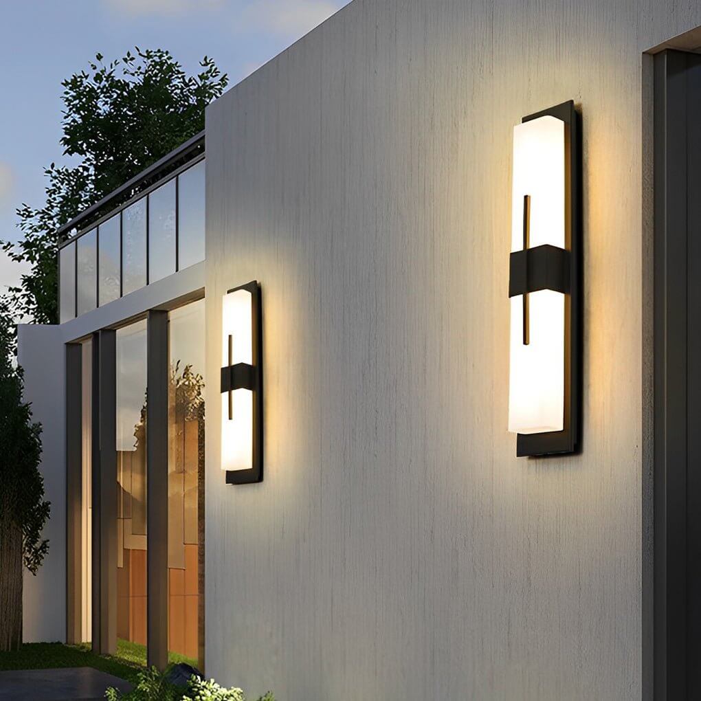Modern Rectangular LED Outdoor Wall Lamp in Black
