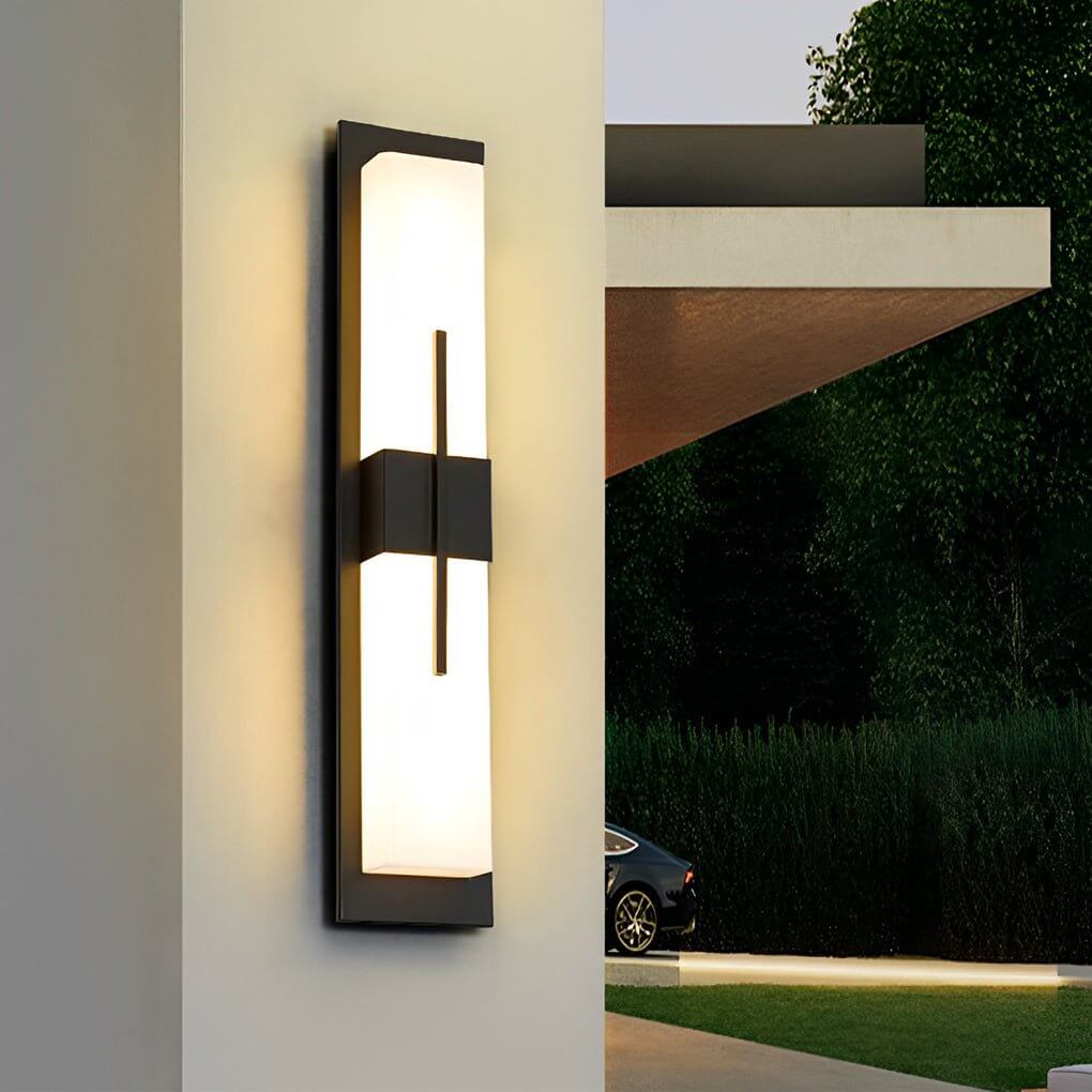 Modern Rectangular LED Outdoor Wall Lamp in Black