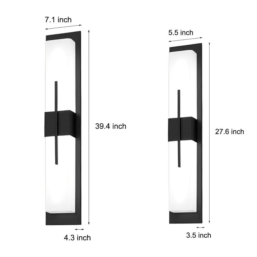 Modern Rectangular LED Outdoor Wall Lamp in Black