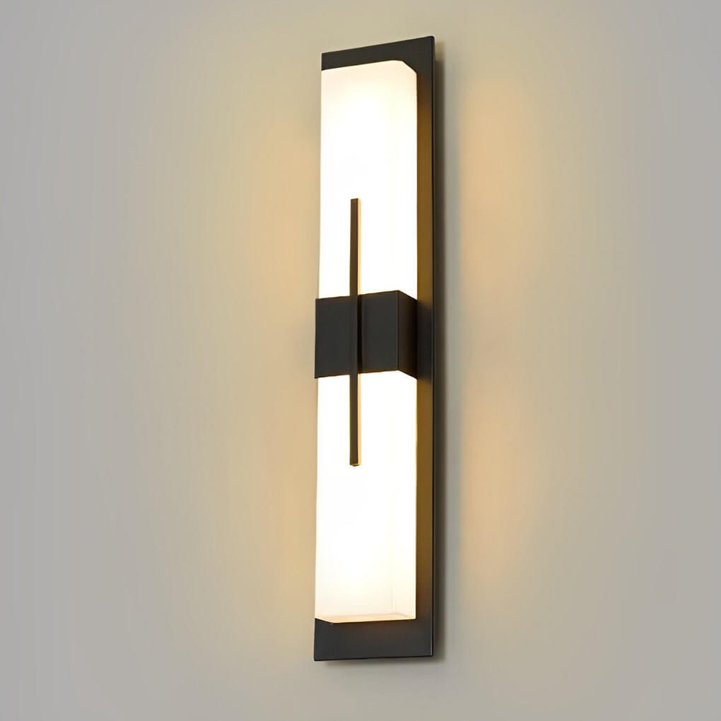 Modern Rectangular LED Outdoor Wall Lamp in Black