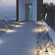 Twisted Seaweed Design LED Solar Lawn Light - Modern Aluminum