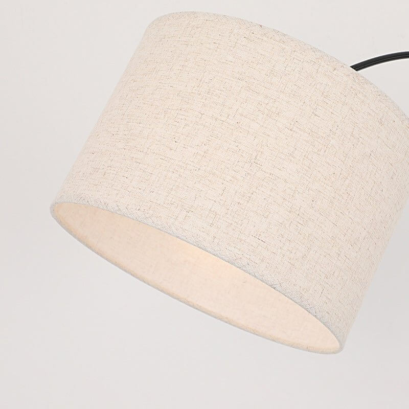 Adjustable Arc Floor Lamp with Marble Base and Fabric Shade