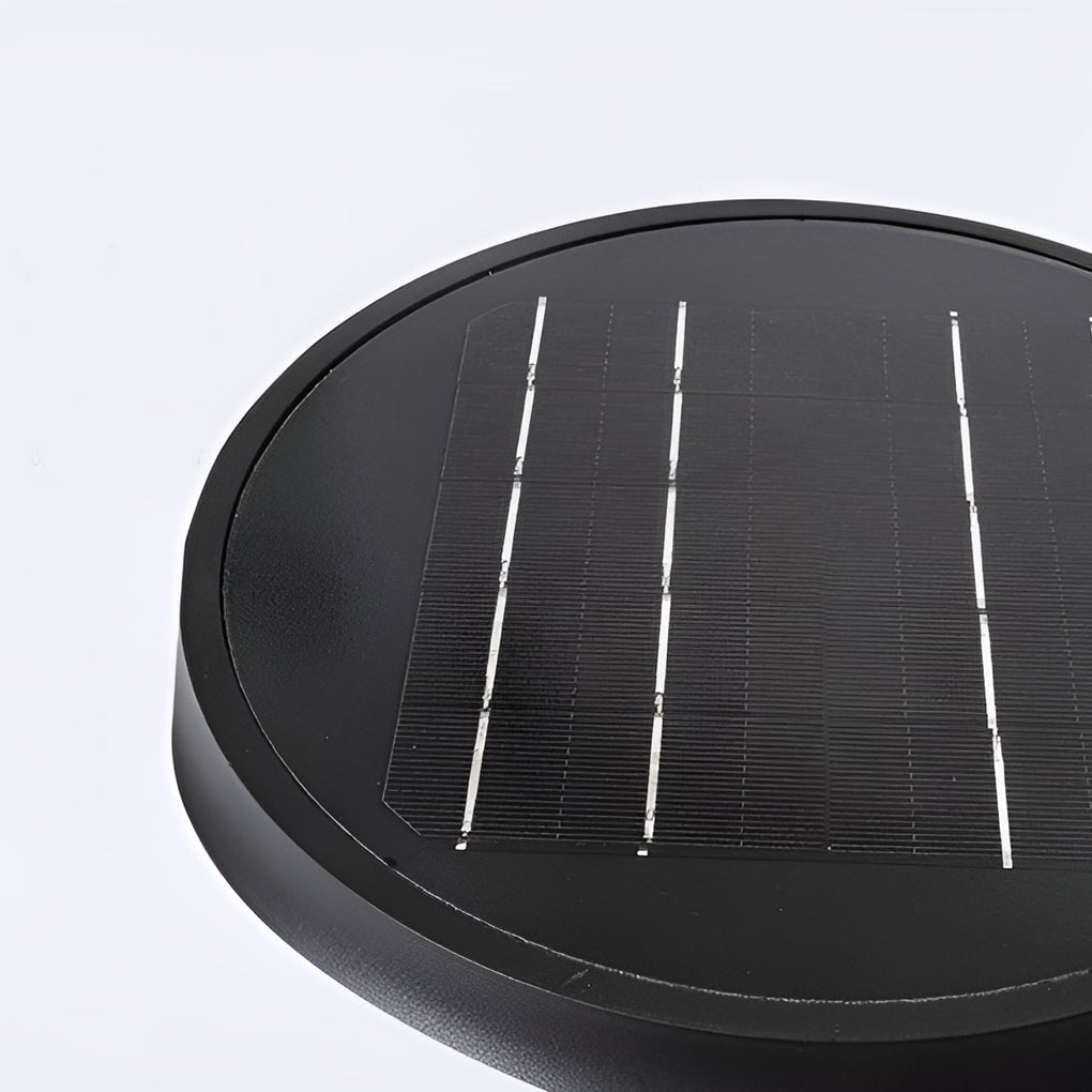 Black Cylindrical LED Pathway Bollard Light Solar & Hardwired