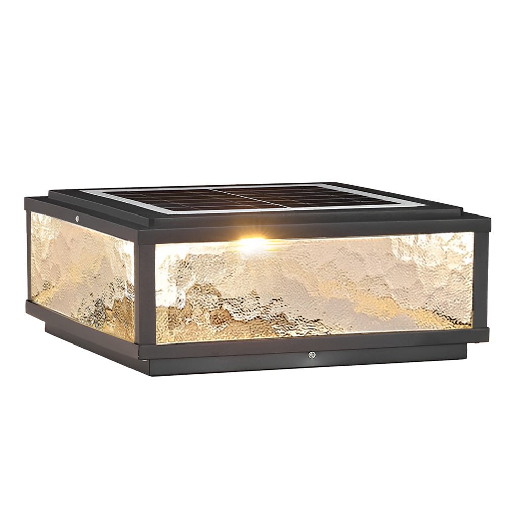 Modern Solar LED Outdoor Post Light Aluminum Fence Pillar Lamp