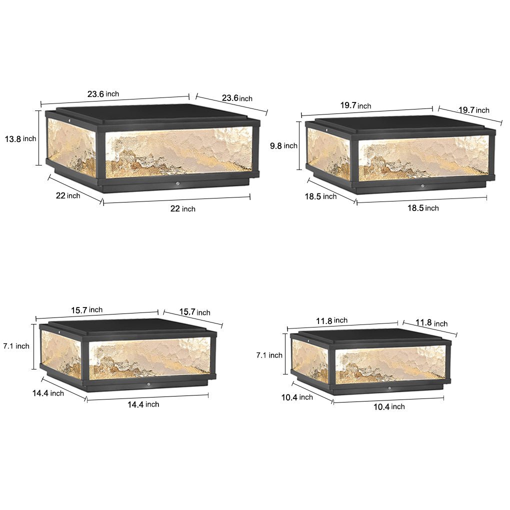 Modern Solar LED Outdoor Post Light Aluminum Fence Pillar Lamp