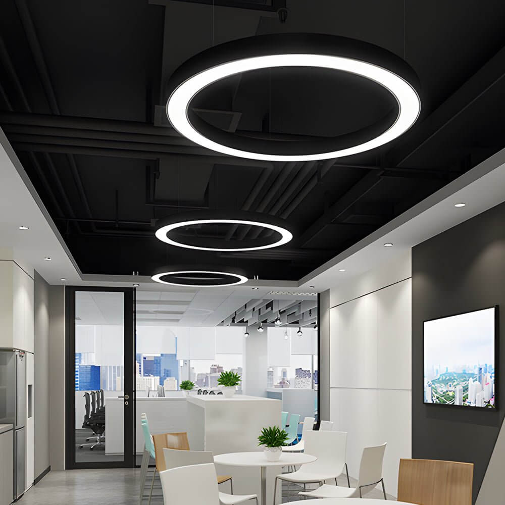 Modern Ring LED Pendant Light - Office & Gym Suspended Fixture