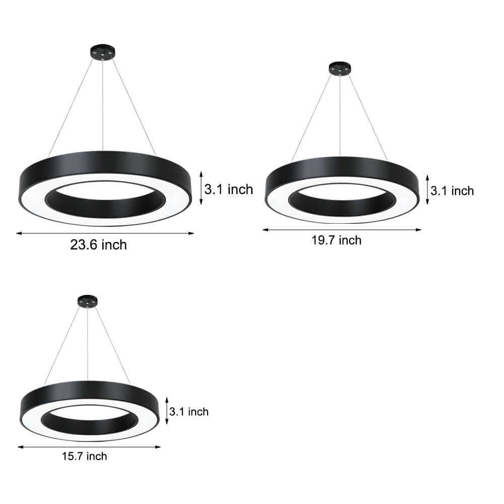 Modern Ring LED Pendant Light - Office & Gym Suspended Fixture