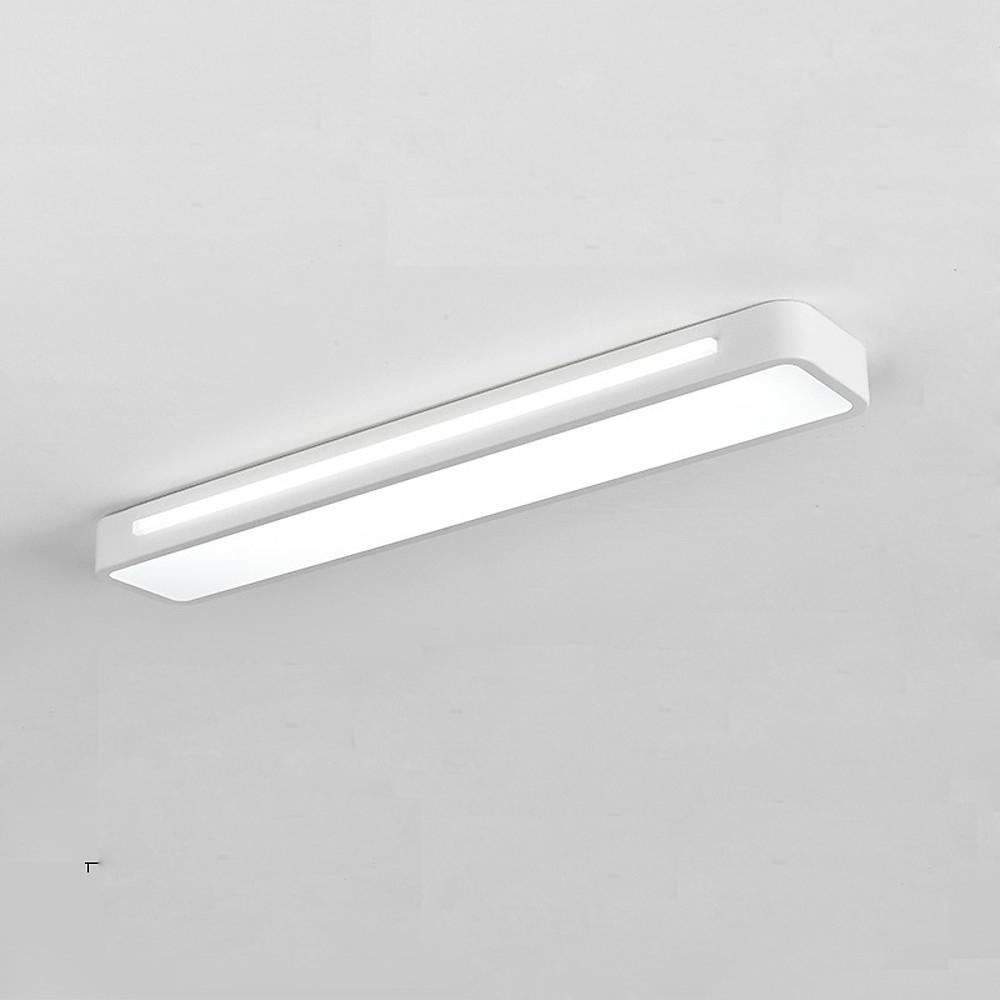 Modern Rectangular LED Flush Mount Ceiling Light - Metal & Acrylic