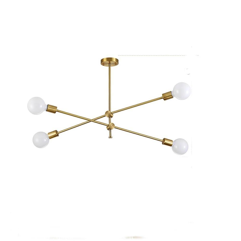 Nordic Sputnik Chandelier Copper 4-Light Ceiling Fixture