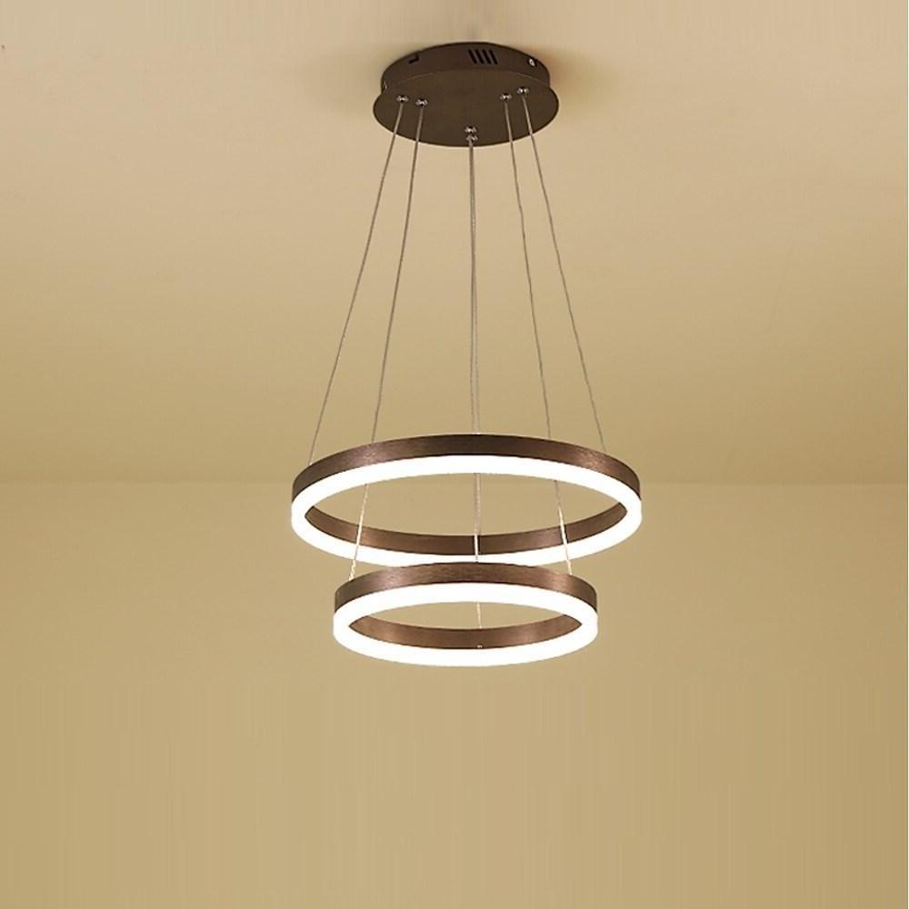 Modern Circle Chandelier with Dimmable LED - Aluminum & Acrylic
