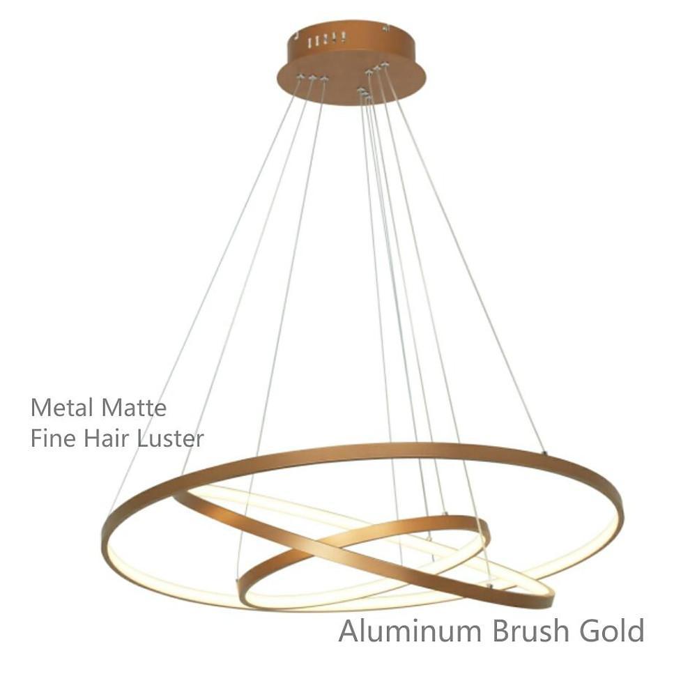 3-Ring Dimmable LED Chandelier – Modern Aluminum Pendant Light