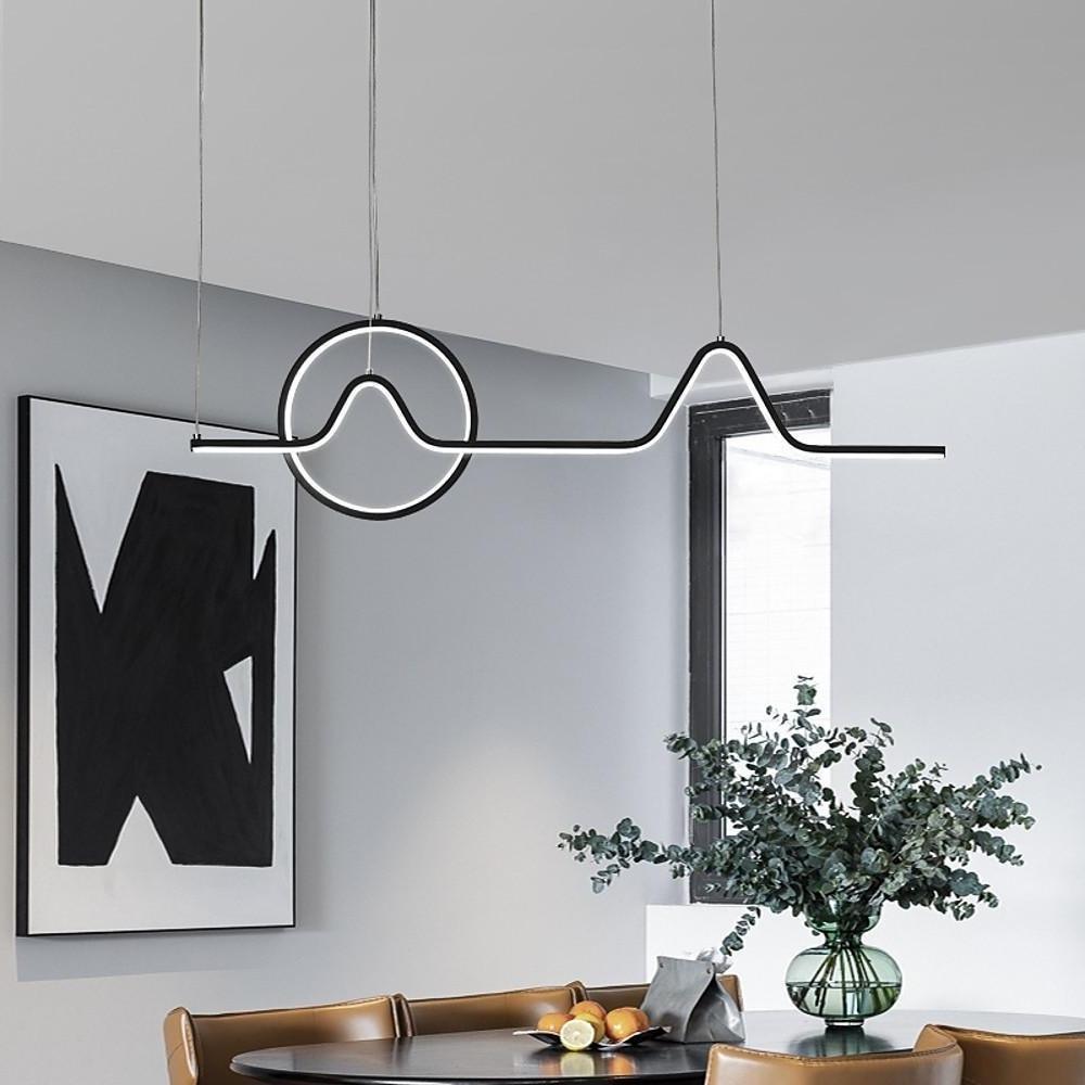 Modern Geometric Wave Pendant Light with Integrated LED