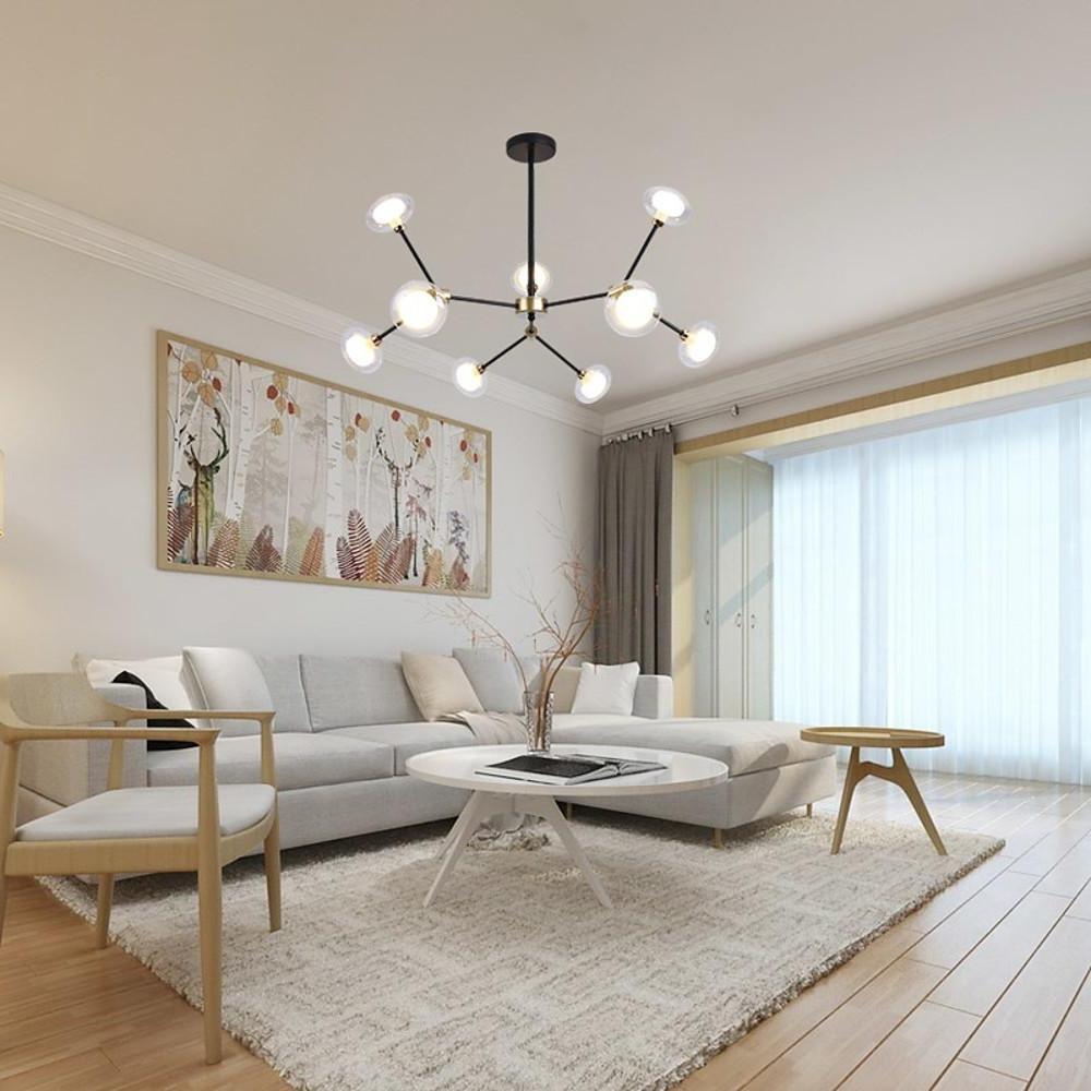 9-Light Glass Sputnik Chandelier - Nordic Modern Cluster Pendant
