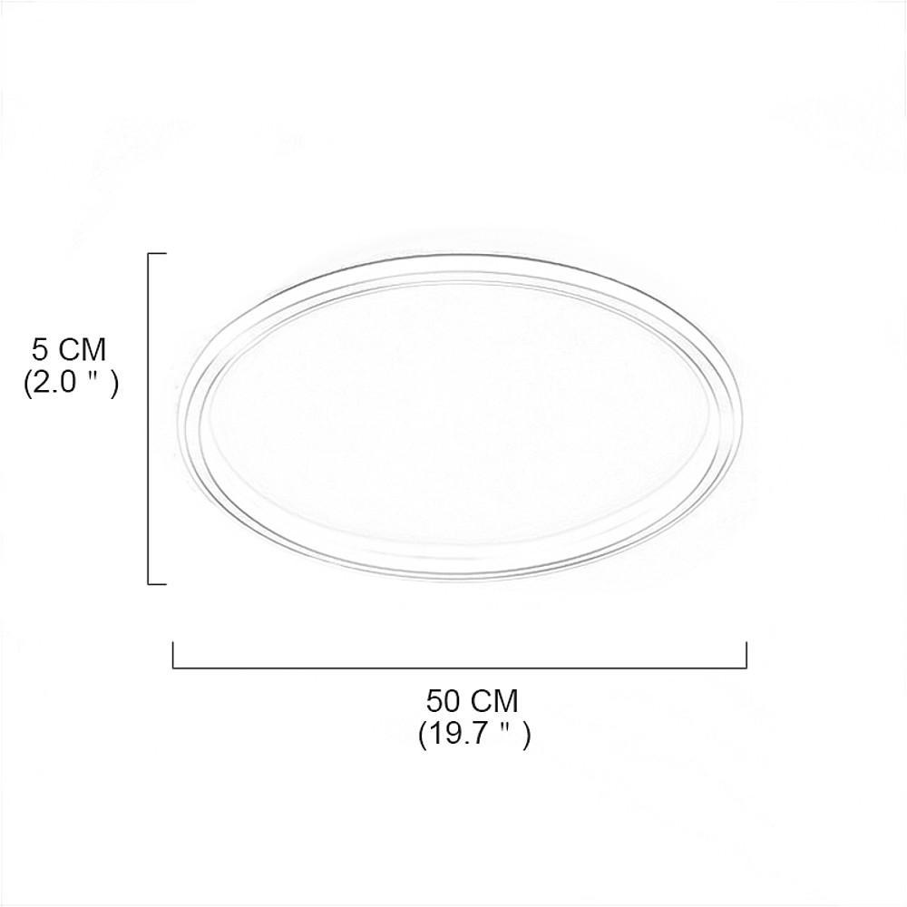 Modern Circular LED Flush Mount Ceiling Light - Metal 20" 50W