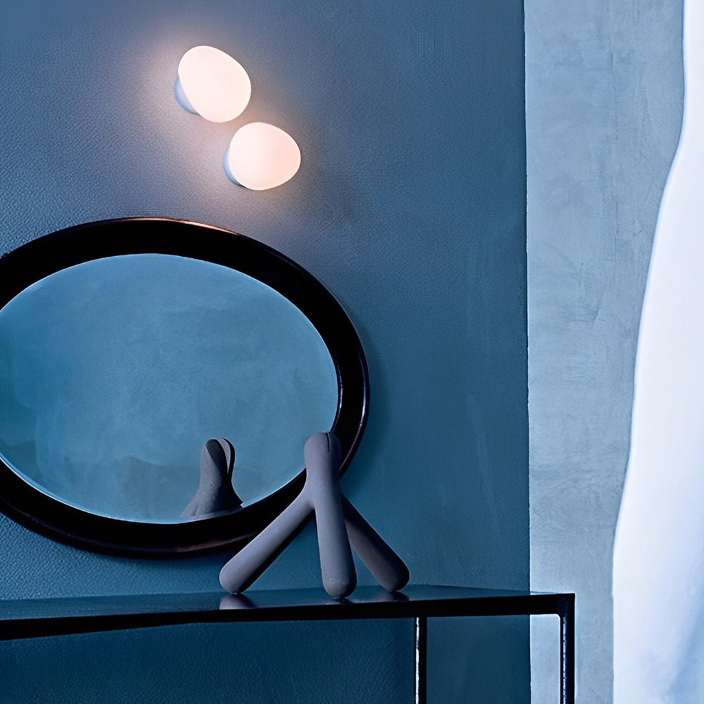 Pebble Glass LED Wall Sconce - Modern Minimalist White Finish