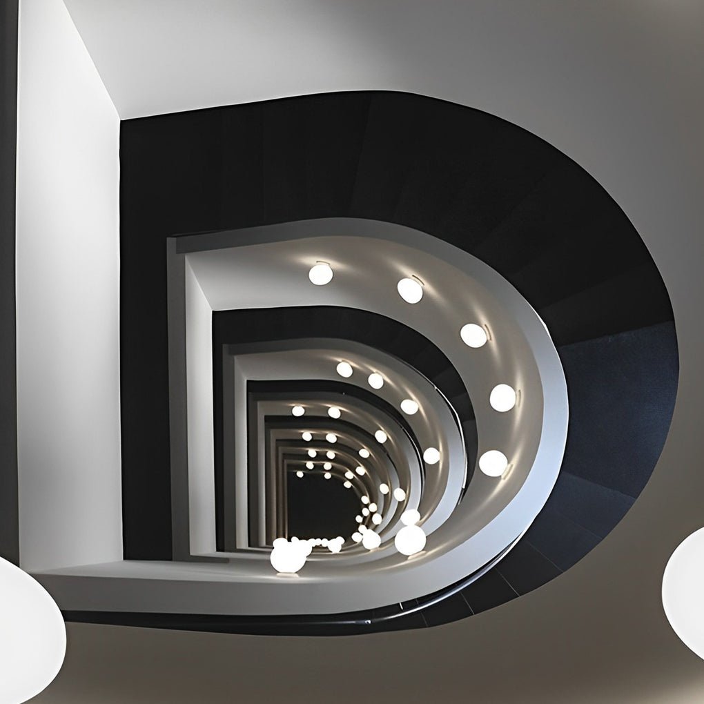 Pebble Glass LED Wall Sconce - Modern Minimalist White Finish