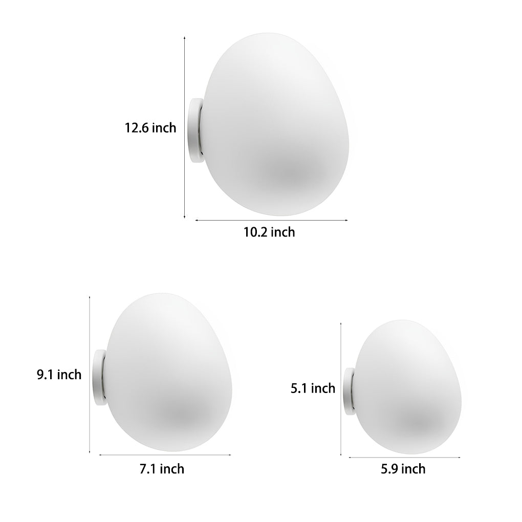 Pebble Glass LED Wall Sconce - Modern Minimalist White Finish