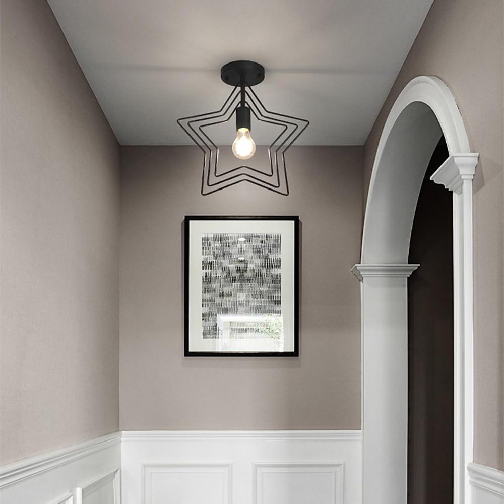 Modern Metal Star Pendant Light with LED Support