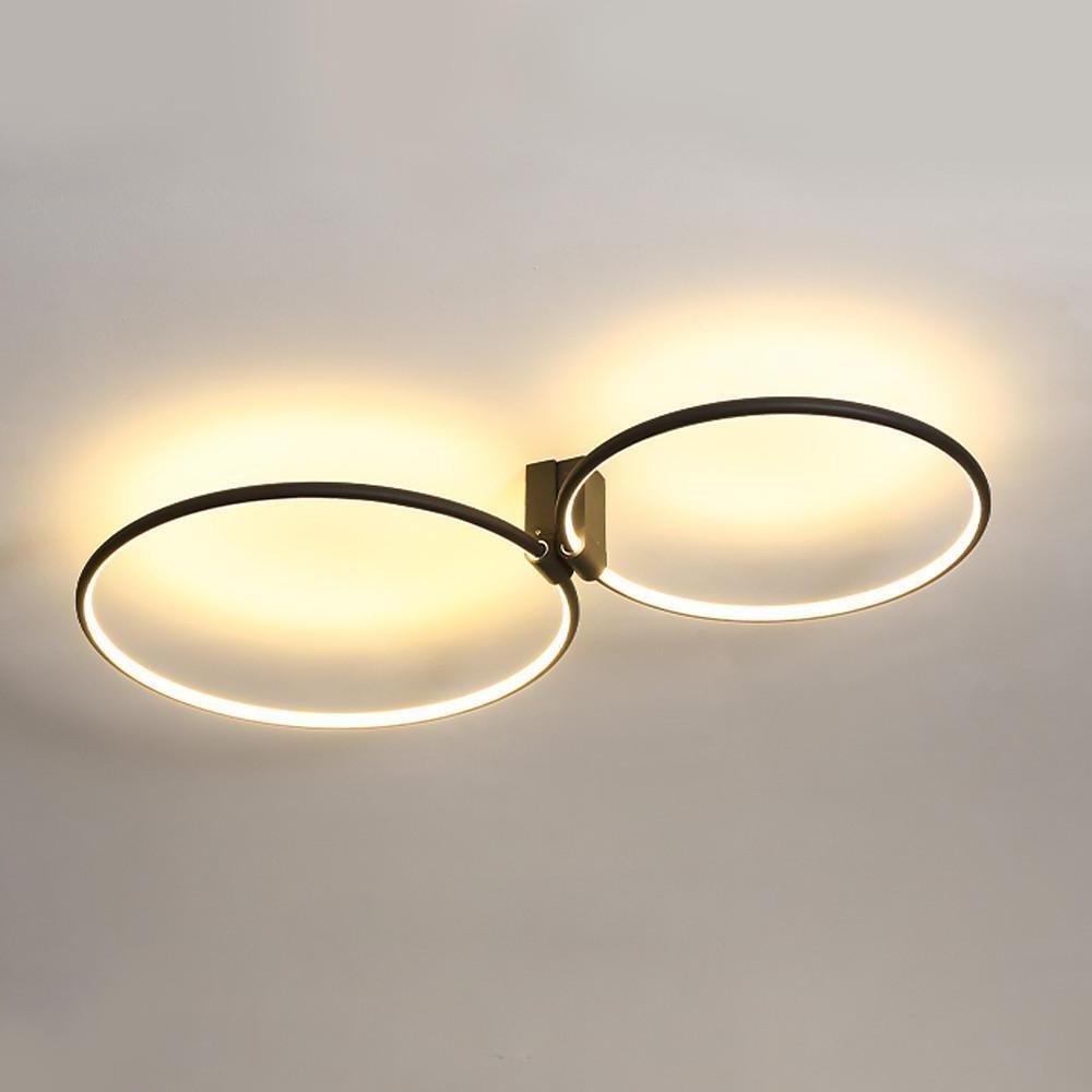 Modern Abstract Dual Circle LED Flush Mount Ceiling Light