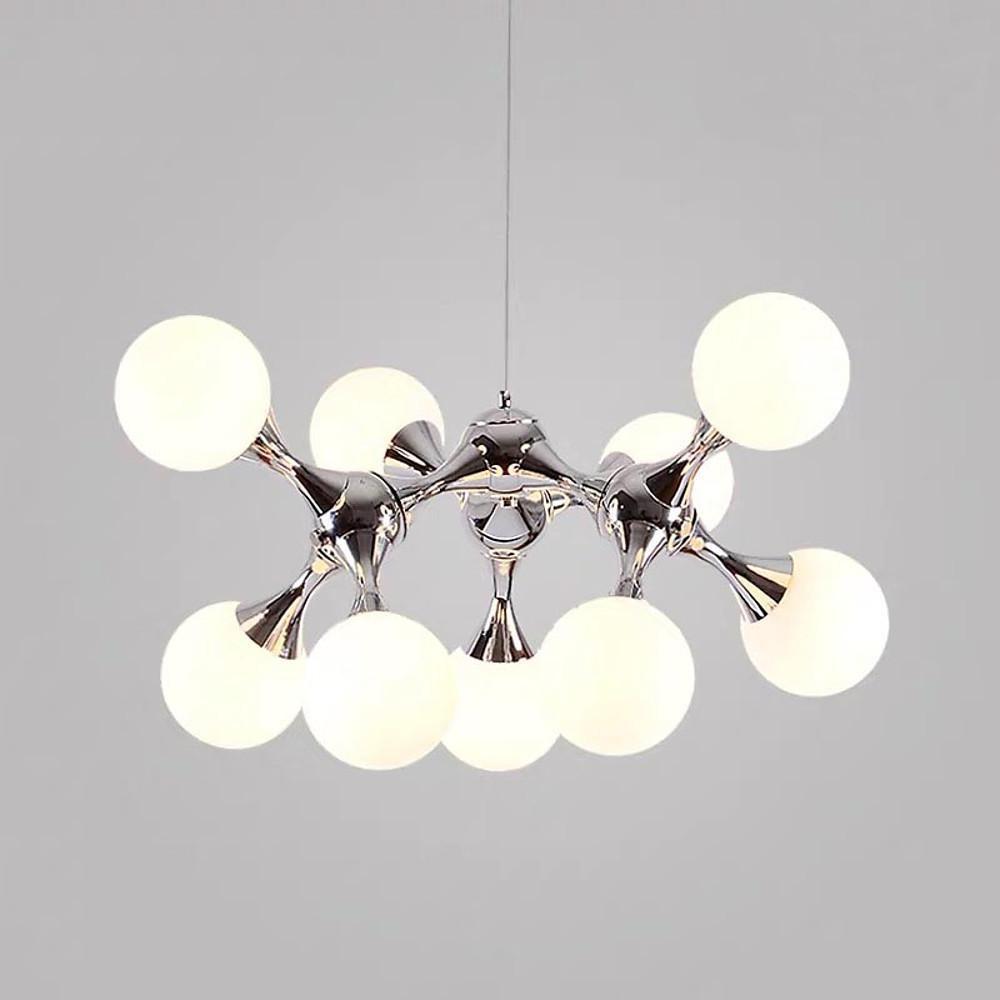 Modern Sputnik Chandelier with 9 Glass Globe Shades
