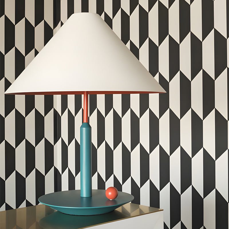 Modern Triangle Metal Table Lamp with Dual-Tone Finish
