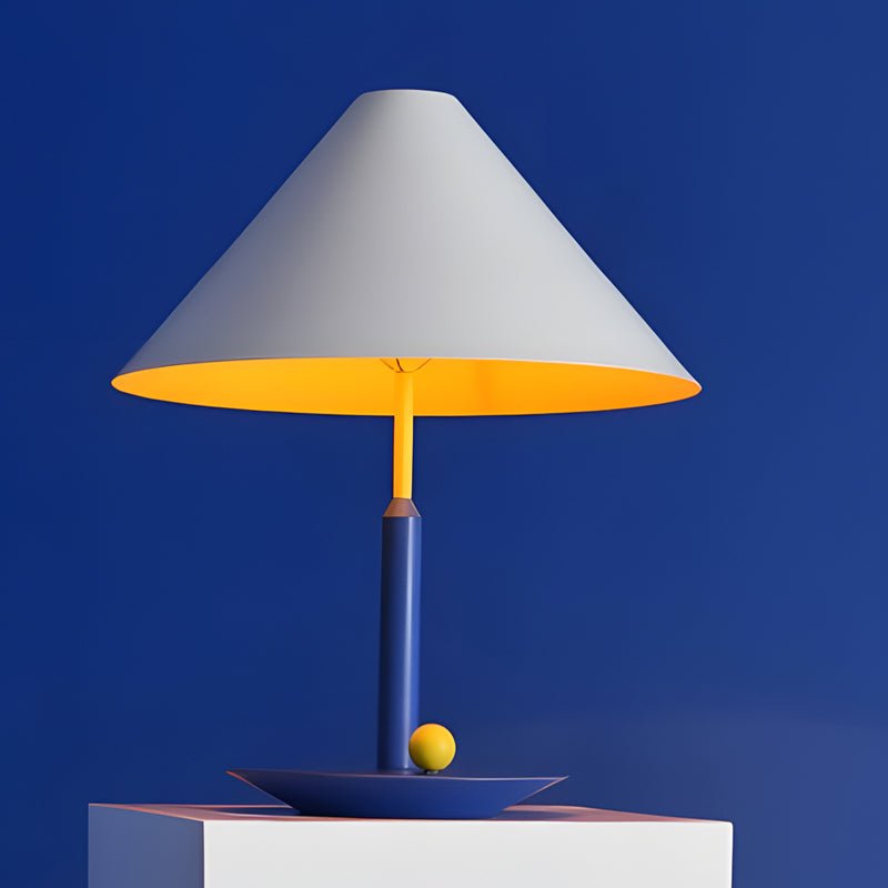 Modern Triangle Metal Table Lamp with Dual-Tone Finish