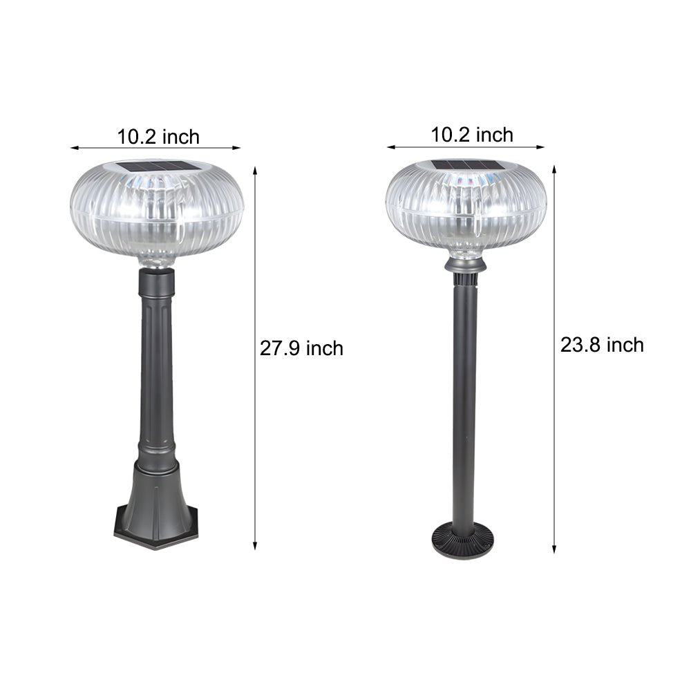 Modern Solar Lawn Light with Aluminum Cylinder & Acrylic Shade
