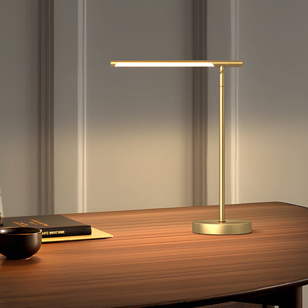 Adjustable LED Desk Lamp with Copper Finish & Acrylic Shade