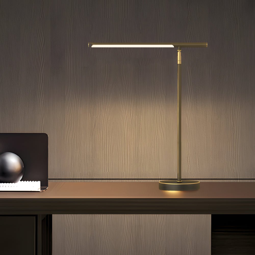 Adjustable LED Desk Lamp with Copper Finish & Acrylic Shade