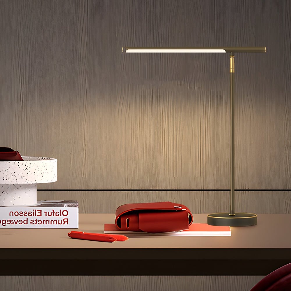 Adjustable LED Desk Lamp with Copper Finish & Acrylic Shade