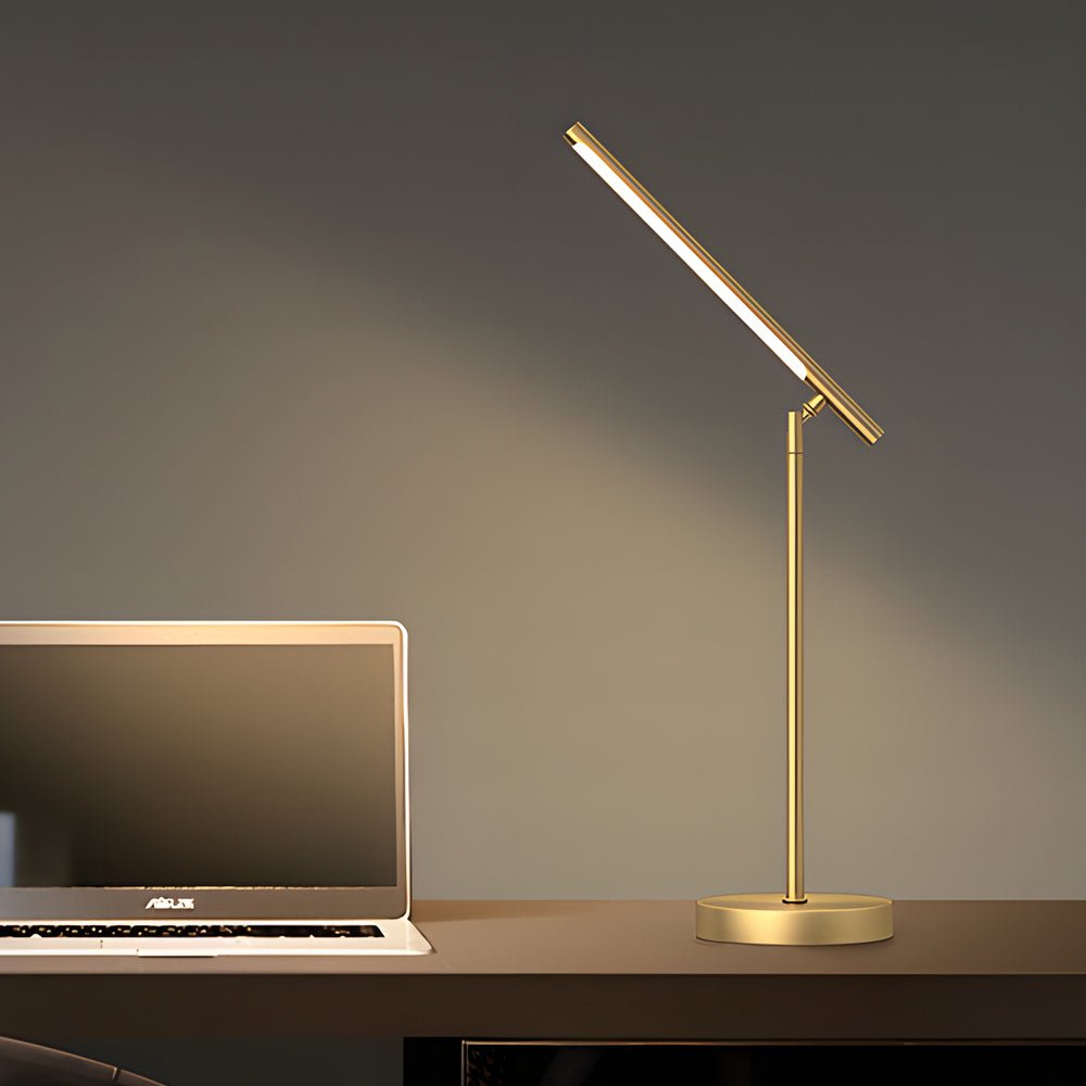 Adjustable LED Desk Lamp with Copper Finish & Acrylic Shade