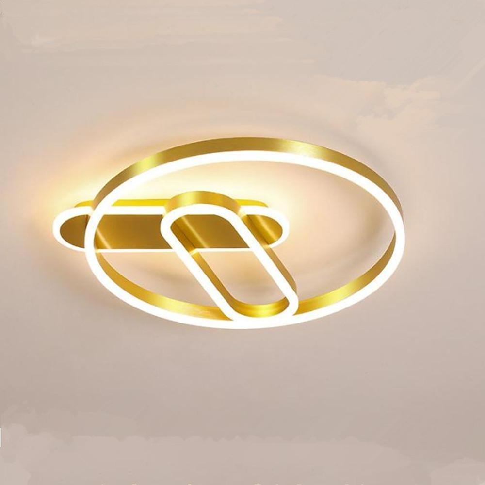 Geometric Circle LED Flush Mount Ceiling Light - Modern Metal