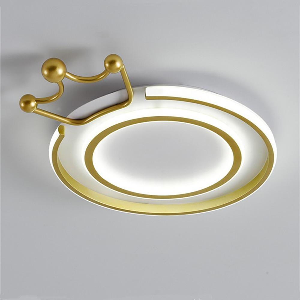 Circle Crown LED Flush Mount Ceiling Light - Modern Geometric Metal