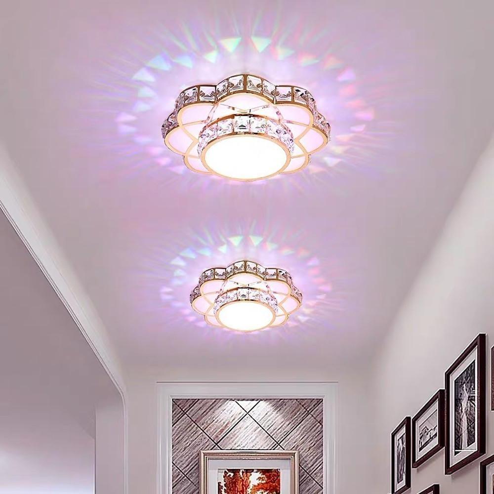Modern Crystal Flower Flush Mount LED Ceiling Light