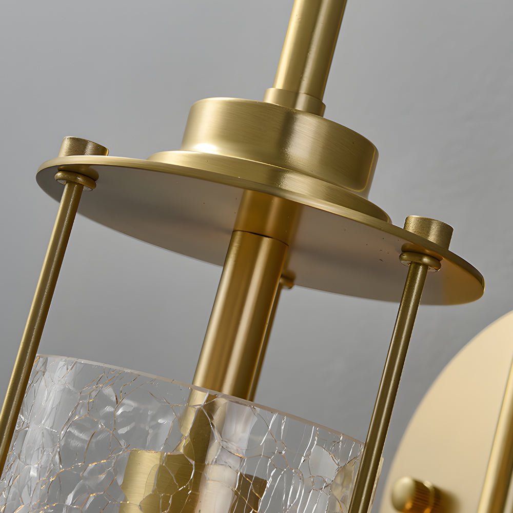 Cracked Glass Shade Copper Modern Wall Sconce Light Fixture