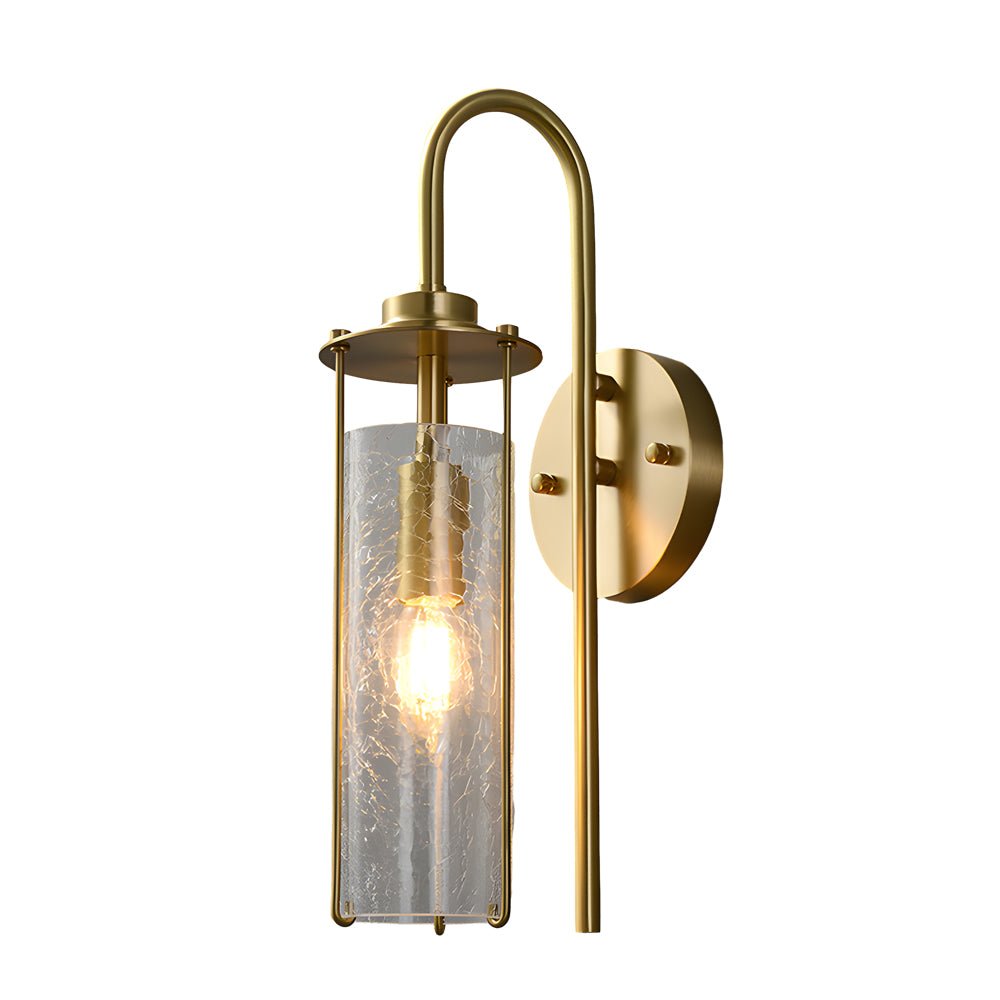 Cracked Glass Shade Copper Modern Wall Sconce Light Fixture