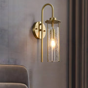 Cracked Glass Shade Copper Modern Wall Sconce Light Fixture