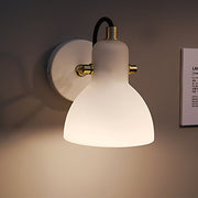 Rotatable White Glass Shade Modern Nordic Wall Sconce