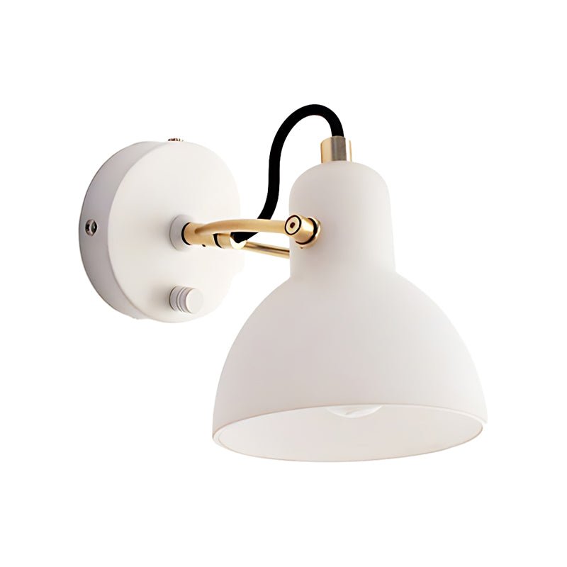 Rotatable White Glass Shade Modern Nordic Wall Sconce